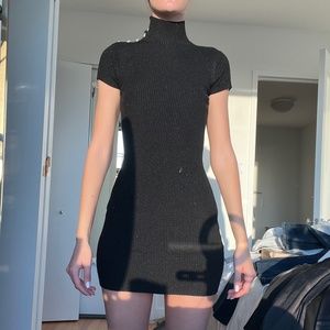 Mini black glittery dress